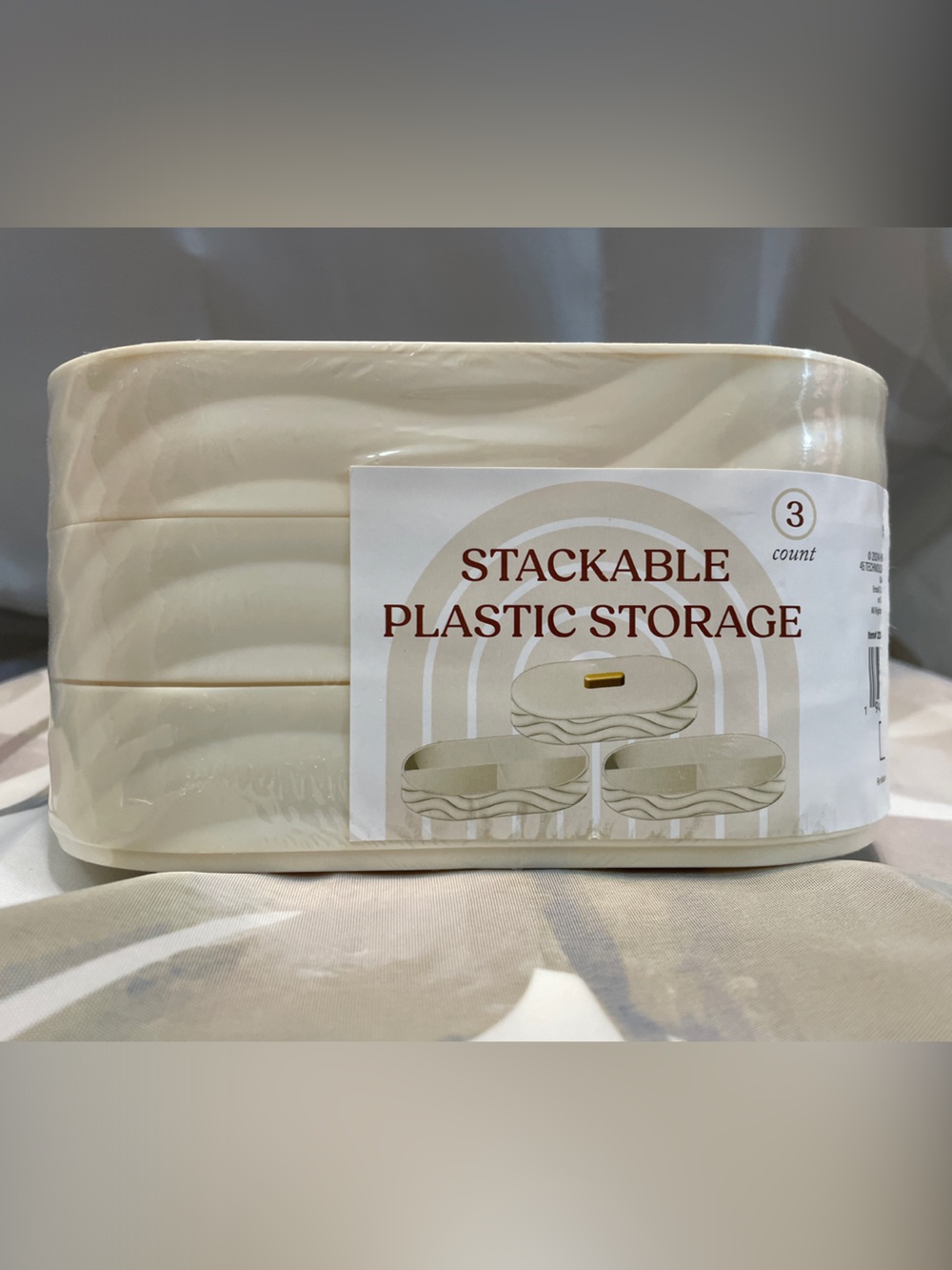 Stackable Plastic Storage Set - Cream